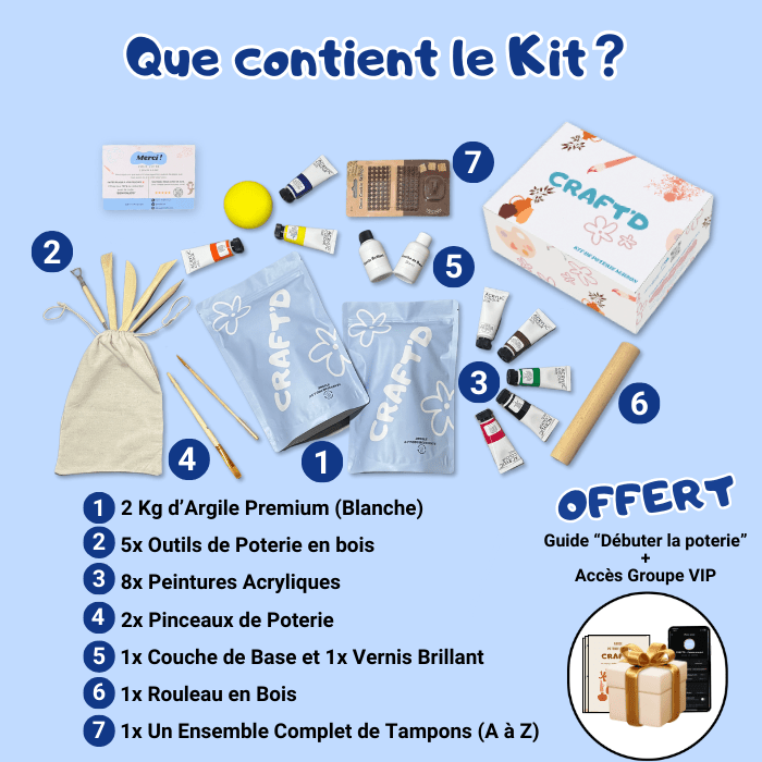 Kit de poterie Maison - Craftd #argileautodurcissante#