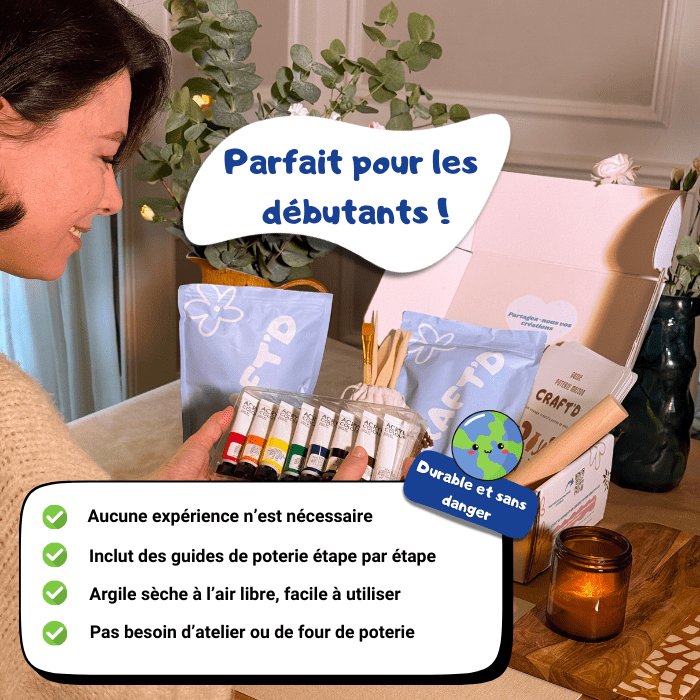 Kit de poterie Maison - Craftd #argileautodurcissante#