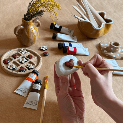 Peintures acryliques pour Poterie - Craftd #argileautodurcissante#