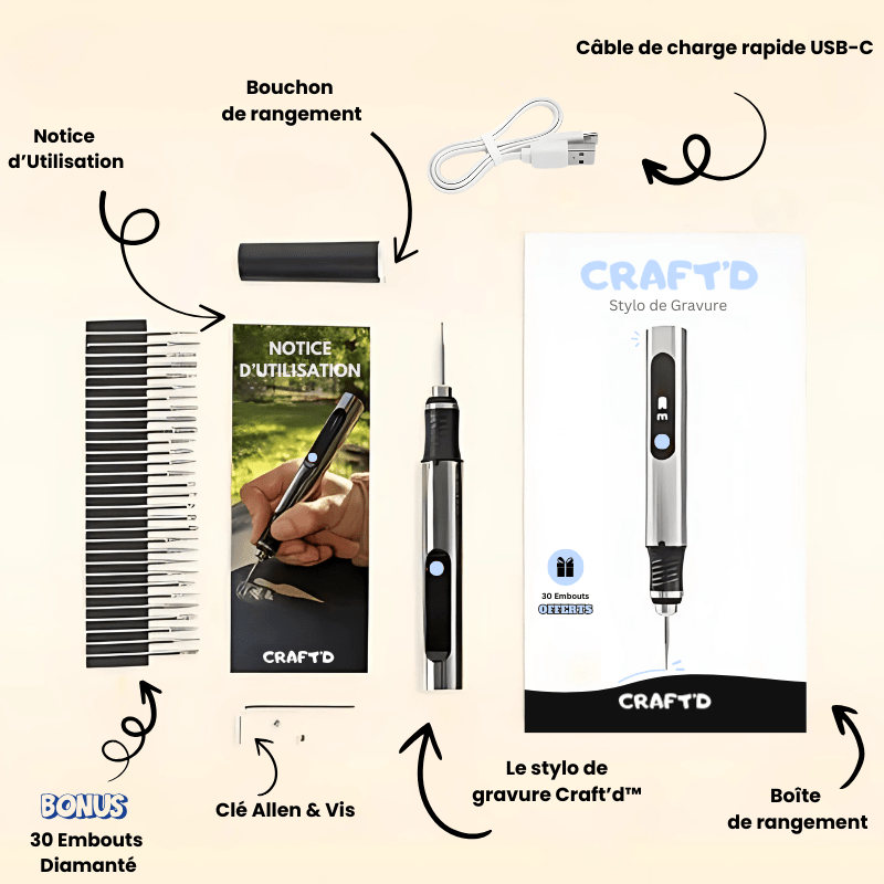 Stylo de Gravure Craft'd - Craftd #argileautodurcissante#
